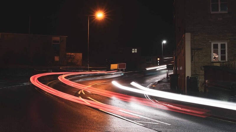 Traffic trails at night