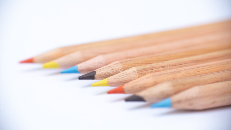 Pencils in close-up