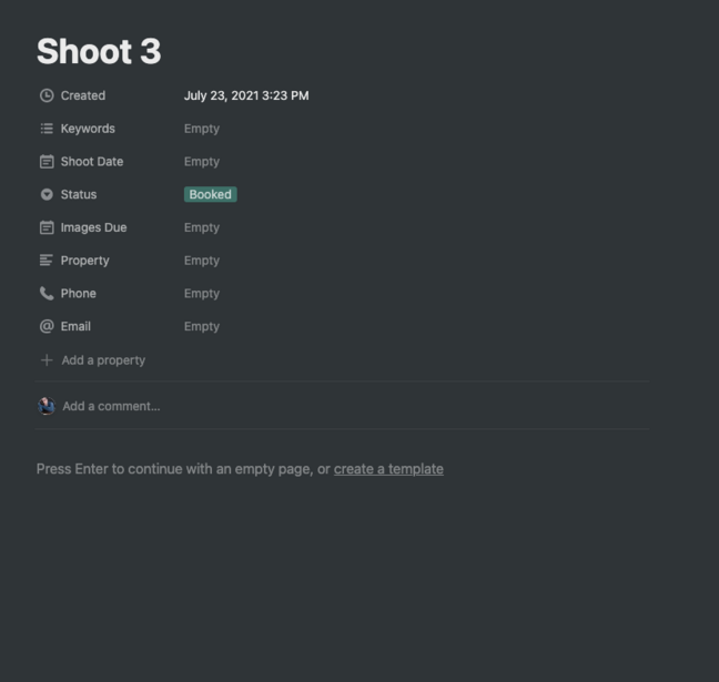 Notion Page&nbsp;Example for Building a Custom CRM