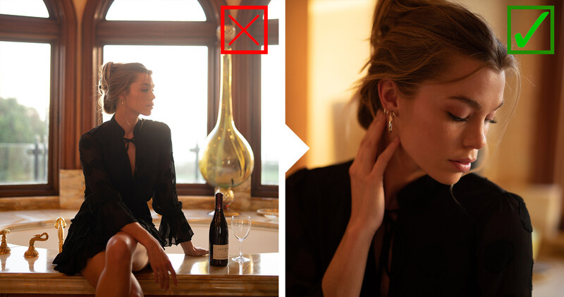 Woman in black blazer seated at table with wine bottle and glass, warm indoor lighting.