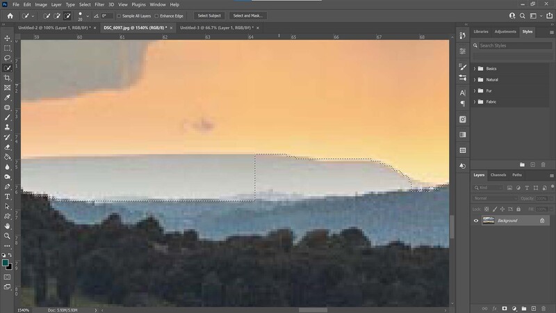 Remove selection in Photoshop