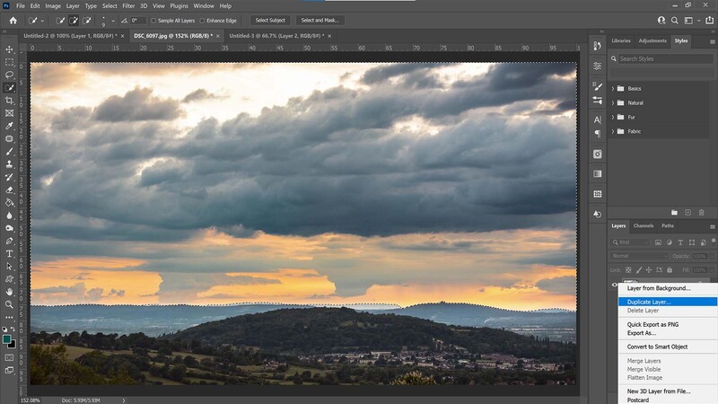 Duplicate layer in Photoshop