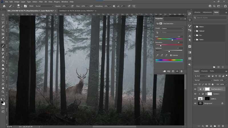Create adjustment layer in Photoshop