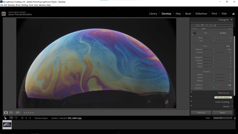 Vibrance slider in Lightroom