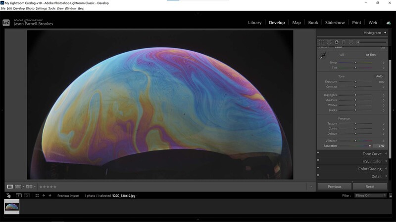 Saturation slider in lightroom