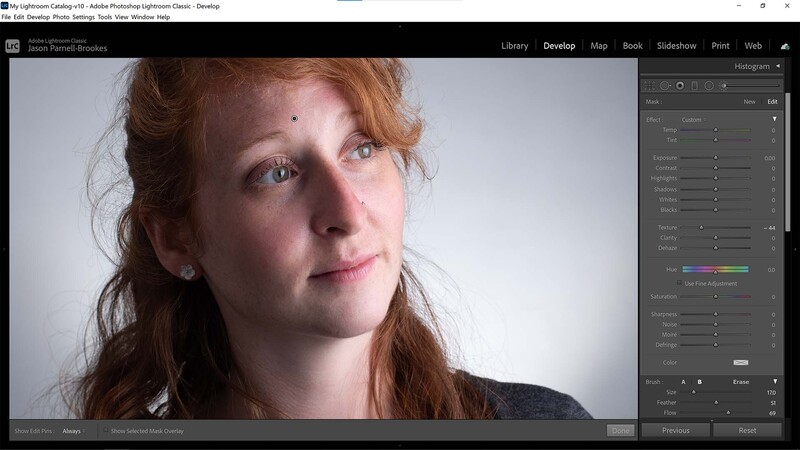 Adjusting texture slider in Lightroom