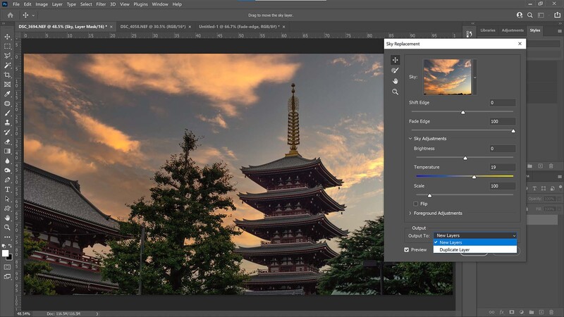 Final tweaks for sky replacement