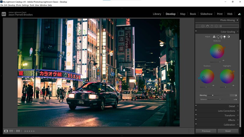 Balance and blend sliders in lightroom