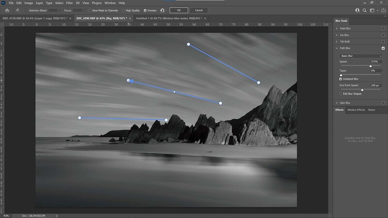 Path blur tool in photoshop