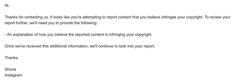 Email from Instagram