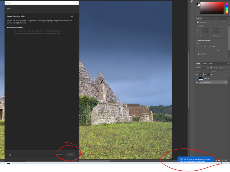 Screenshot of photo editing software displaying a landscape image of a stone ruins building in a green field.
