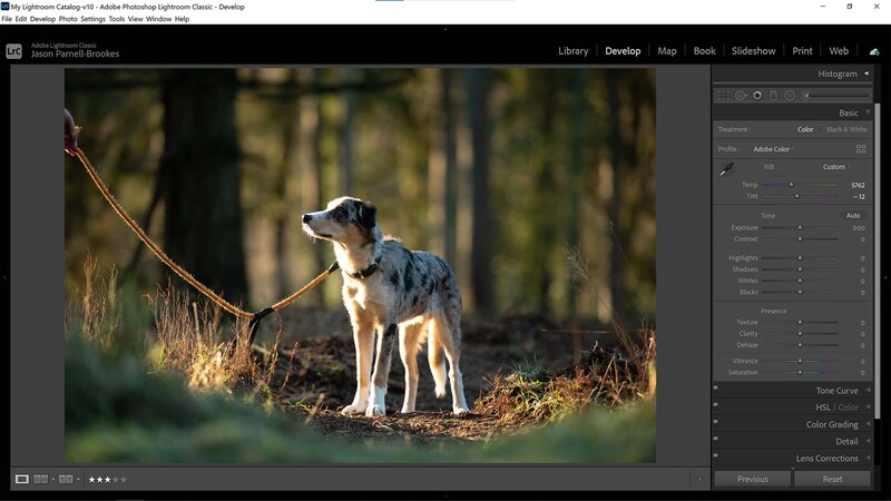 White balance in shot using Lightroom