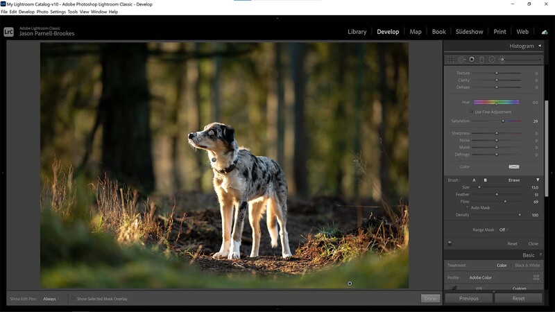 Warm foreground in lightroom