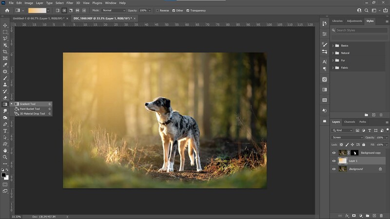 Add a gradient in Photoshop