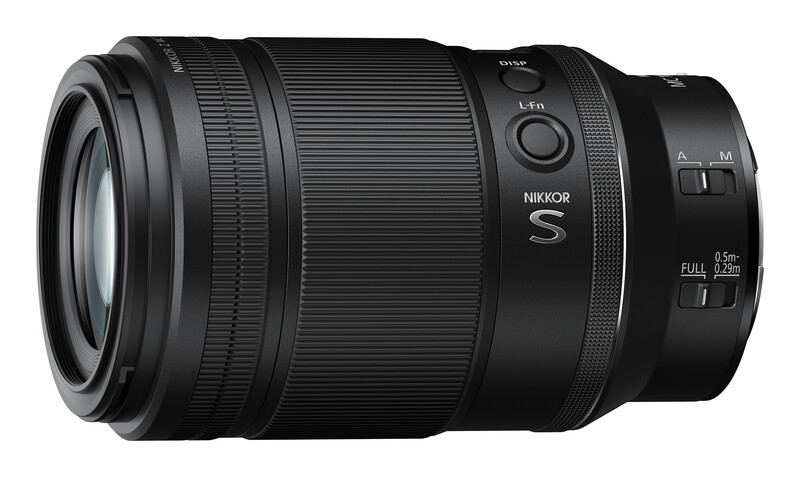 Nikon Z-mount S-series telephoto zoom lens with full-frame capability and autofocus controls.
