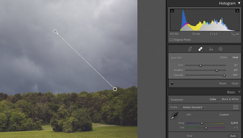 Lightroom clone healing tool auto selection failure
