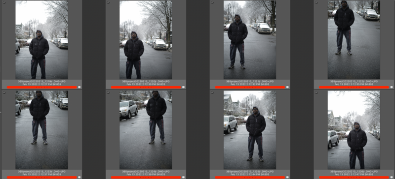 Contact sheet for a&nbsp;Brenizer portrait.