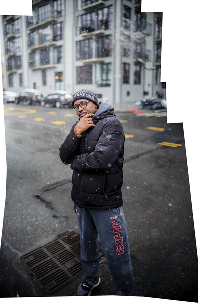 Man standing in the street.