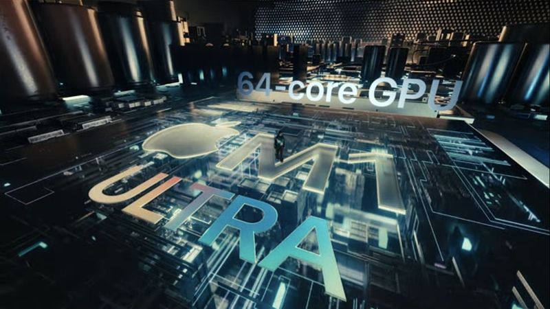 3D rendered circuit board design with glowing text overlay and industrial architectural elements.