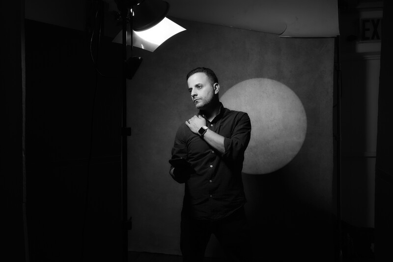 Self portrait with two lights
