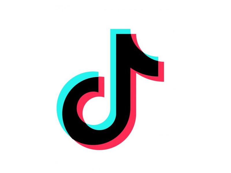 Logo for TikTok featuring a stylized lowercase 'd' and 'f' in cyan, black, and magenta.