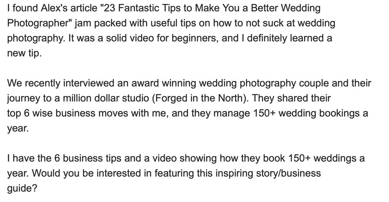 Example of a pitch to Fstoppers 