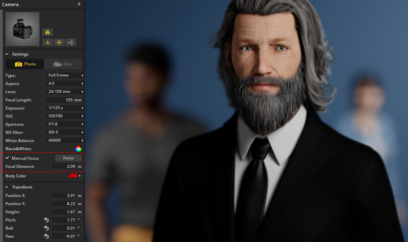 Portrait of a man with long gray hair and full beard wearing a black suit and tie against a blue background.