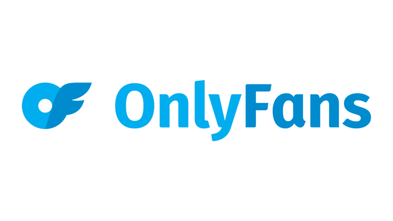 OnlyFans logo featuring a blue stylized wing symbol and wordmark text.