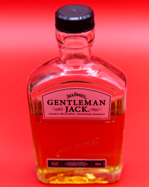 A bottle of Jack Daniel's photographed in the Ombar Light Box
