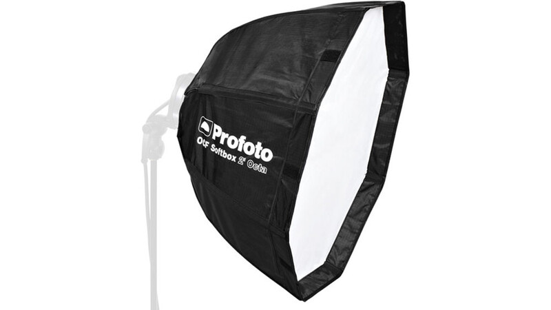 Profoto OCF softbox with white diffusion panel attached to studio light stand.