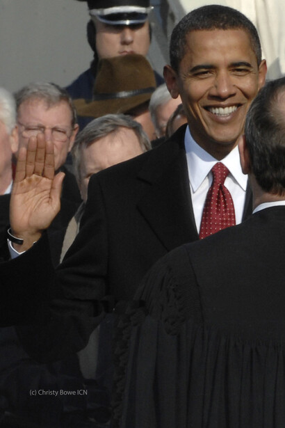 President Obama being sworn in.