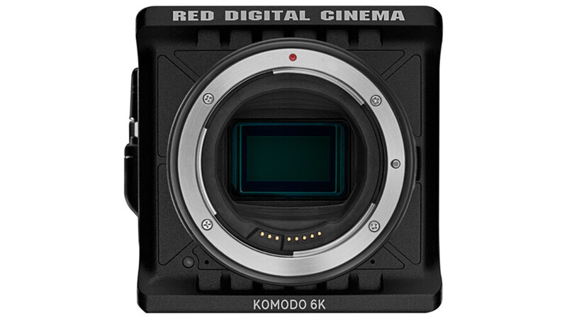 RED Komodo 6K digital cinema camera body with lens mount and sensor visible.