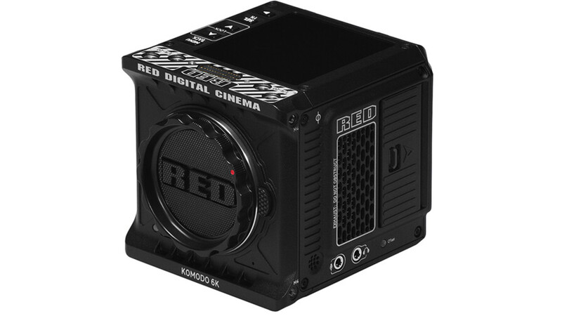 RED Komodo 8K digital cinema camera body with lens mount visible against white background.
