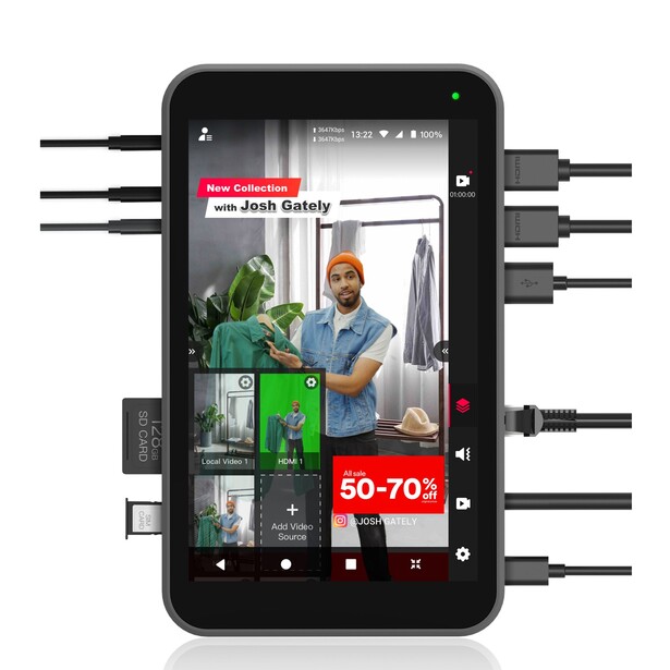 Smartphone displaying a retail app interface with product photos, pricing, and labeled UI elements pointed out by arrows.