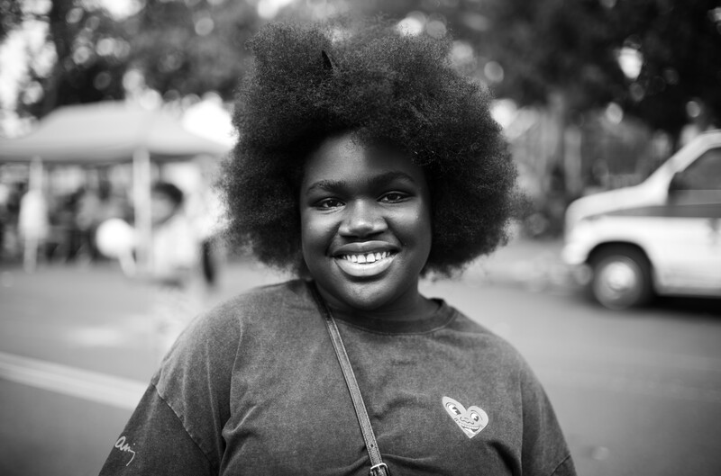 Girl with natural hair posing for photograph