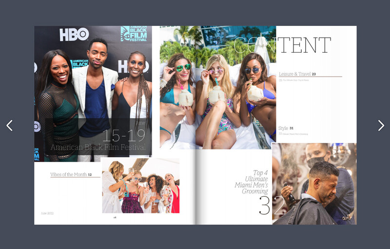 Sample page from the real Miami Vibes magazine.