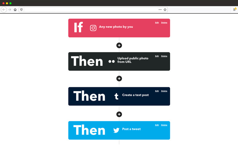 A webpage showing automation tool IFTTT in action