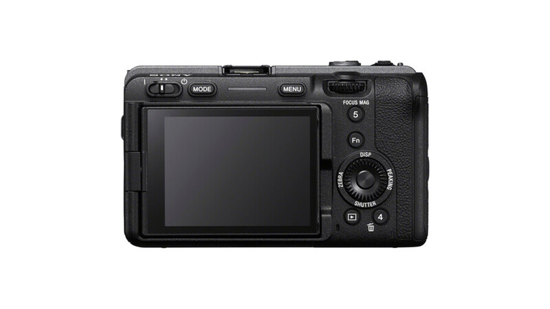 Rear view of a black compact digital camera with LCD screen and control buttons.