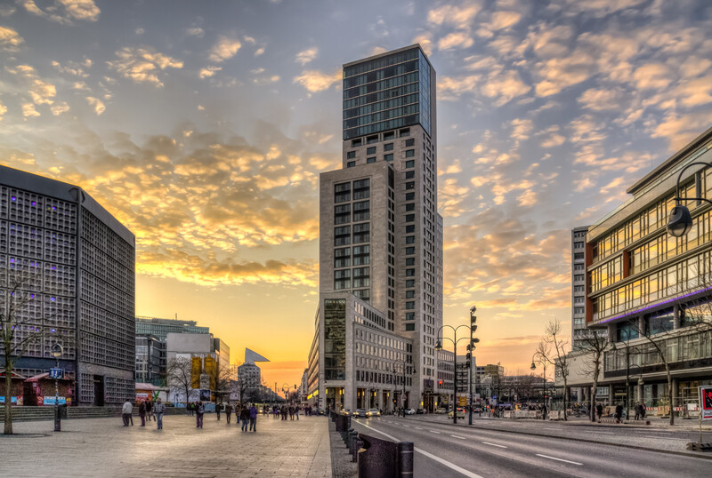 Berlin Ku'damm at sunset