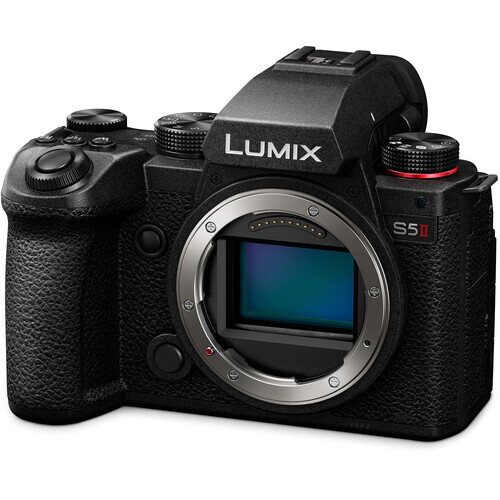 Panasonic Lumix S5II mirrorless camera body with exposed sensor and mount.