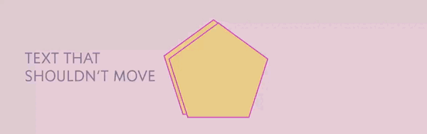 Illustration of a yellow pentagon with pink and purple outline on a light pink background.