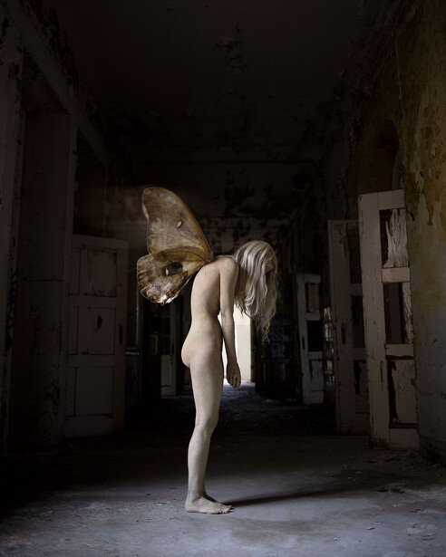 Nude woman with butterfly wings