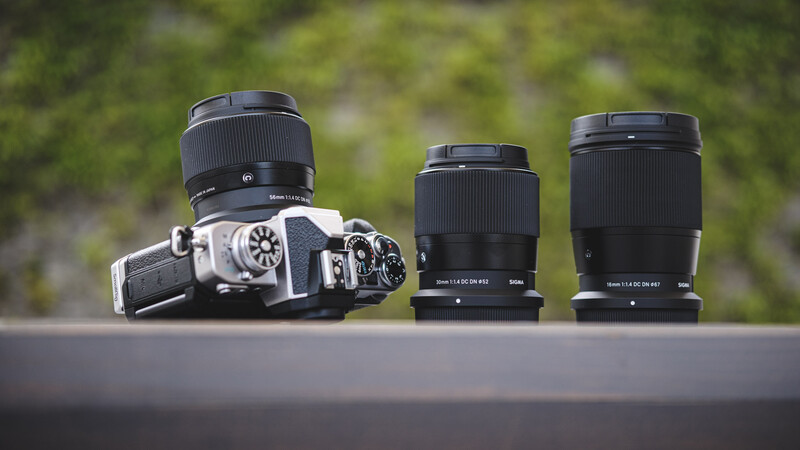 Nikon Z fc with the trio of Sigma 16, 30, and 56 mm f/1.4 DC DN Contemporary primes