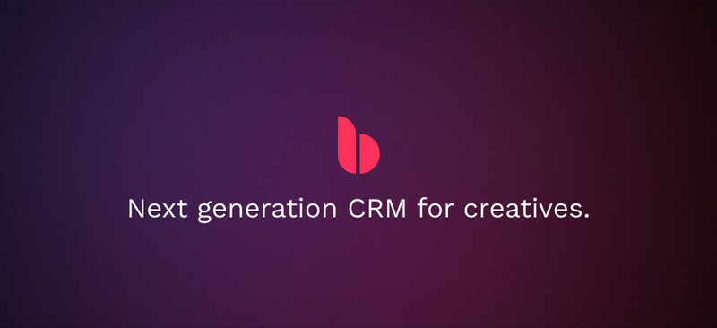 Logo for a CRM platform designed for creative professionals, featuring a stylized red geometric shape.