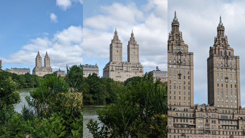 The optical zoom range of the Google Pixel Fold
