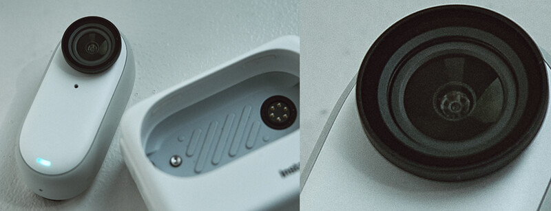 Three white surveillance camera units shown from different angles, displaying lens design and mounting hardware details.