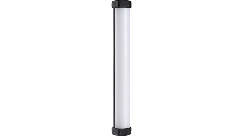 Cylindrical LED light panel with white diffusion tube and black end caps.