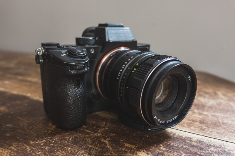 Helios 44M-4 attached to a Sony a7 III