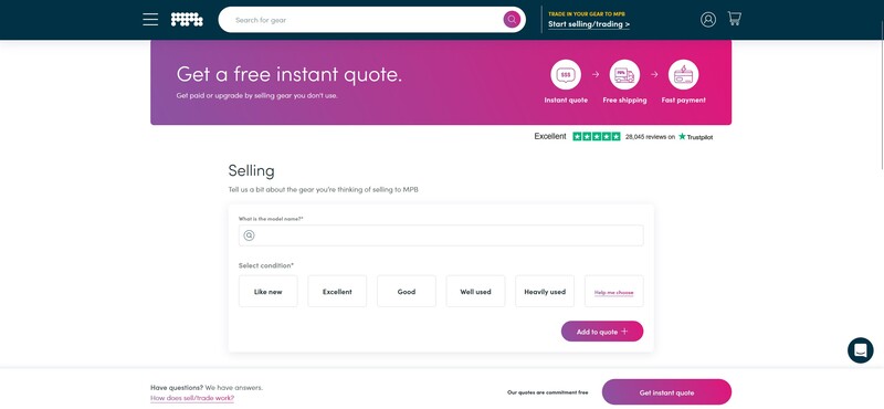 Screenshot of an online form for selling items to a secondhand marketplace, with condition selection options.