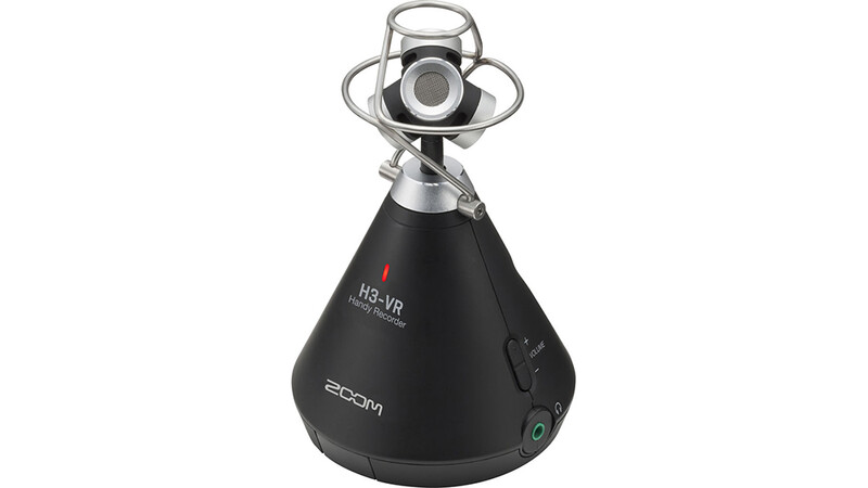 Zoom H3-VR portable audio recorder with capsule microphone array mounted on top.